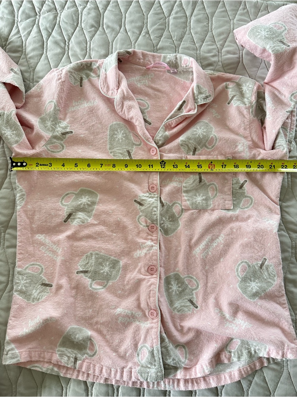 La Vie En Rose Cozy Pink Women's Pajama Set Soft Long-Sleeve Button-Up Flannel L - Picture 11 of 13